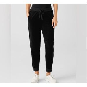 Eileen Fisher $168 Cozy Velour Jogger Pants Black Pull-On 3X NEW